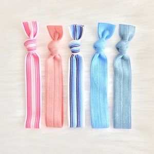 Set Of 5 elastic hair ties